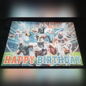 Miami Dolphins Happy Birthday Banner NFL NEW